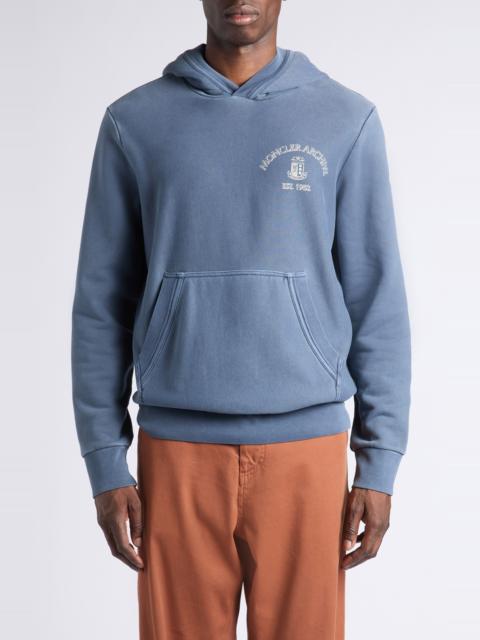 Moncler Moncler Logo Graphic Hoodie in Insigna Blue at Nordstrom