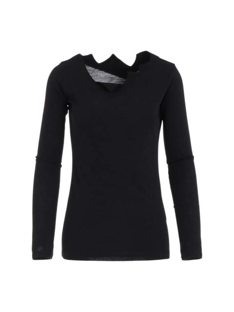 Yohji Yamamoto Zig-Zag Neck Line Long Sleeve Top