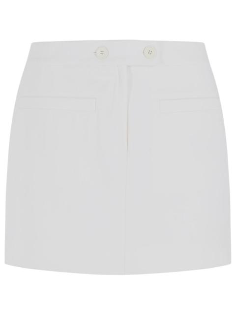 courrèges Courreges White Wool Blend Miniskirt Women