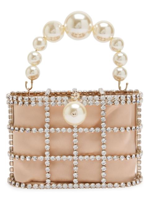 Rosantica Rosantica Holli Crystal-embellished Satin top Handle bag