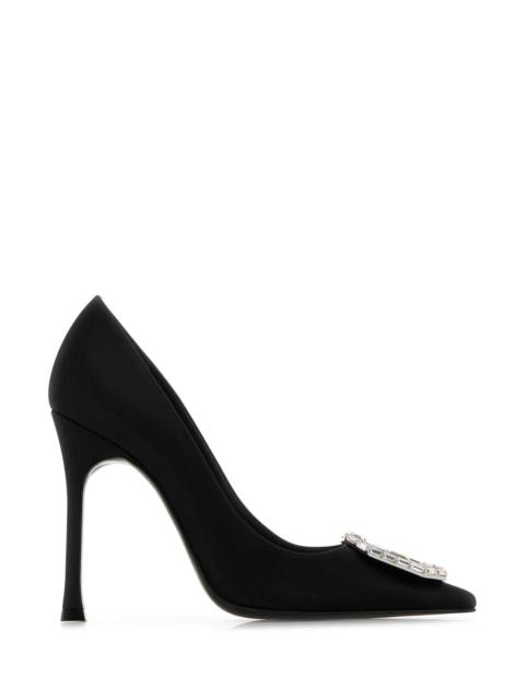 Amina Muaddi Amina Muaddi Women Black Satin Camelia 105 Pumps
