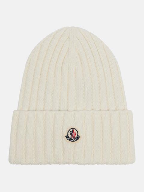 Logo virgin wool beanie