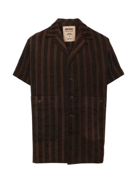 UMA WANG STRIPED SHORT SLEEVES SHIRT