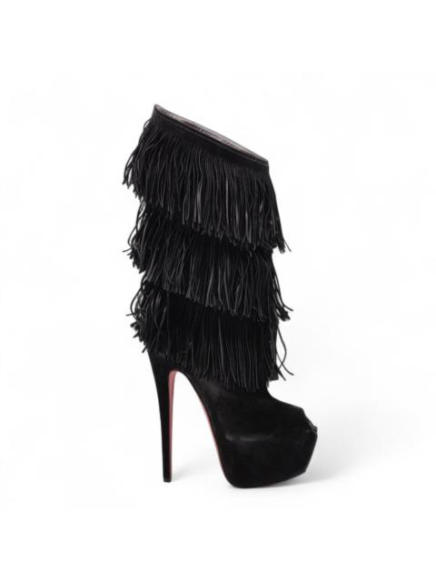 Highness Tina Fringe Peep Toe Platform Boots EU 37 US 6.5