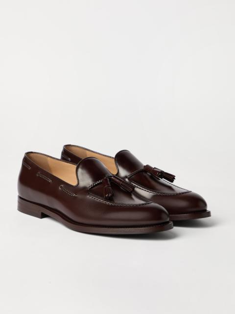 Brunello Cucinelli Burnished calfskin loafers with tassels