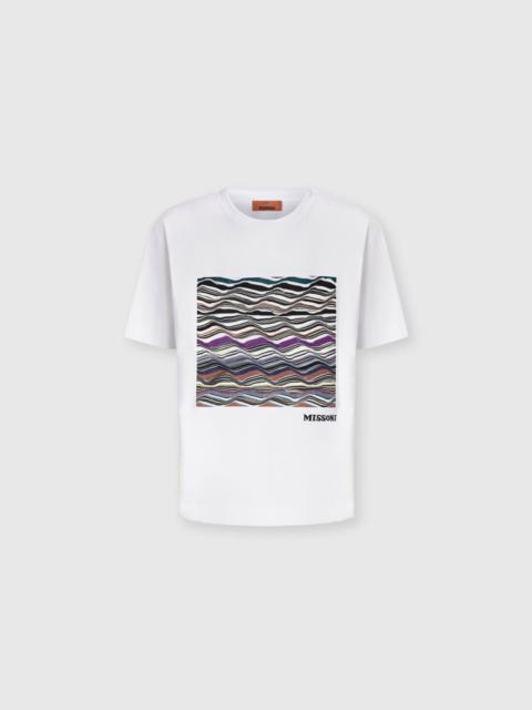 Missoni Short Sleeve T-Shirt with Knit Insert and Logo