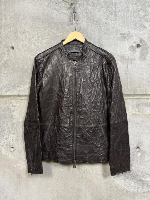 Other Designers $2k John Varvatos Crinkle Leather Jacket w studded metal