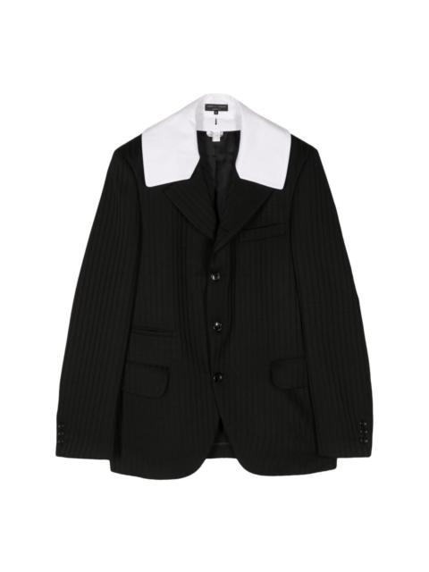 pleated single-breasted blazer