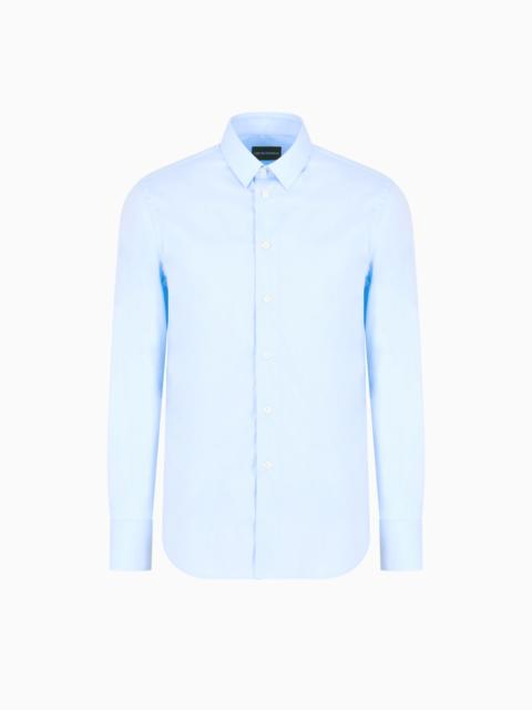 EMPORIO ARMANI STRETCH COTTON POPLIN SHIRT