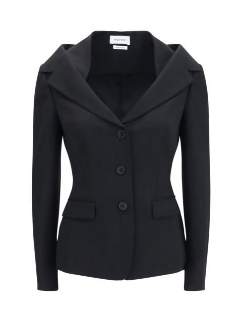 Alexander McQueen Alexander Mcqueen Women Structured Off-Shoulder Jacket With Harness Details