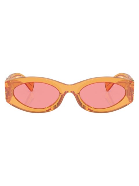 Miu Miu Miu Miu Pink Oval Ladies Sunglasses MU 11WS 12T1D0 54
