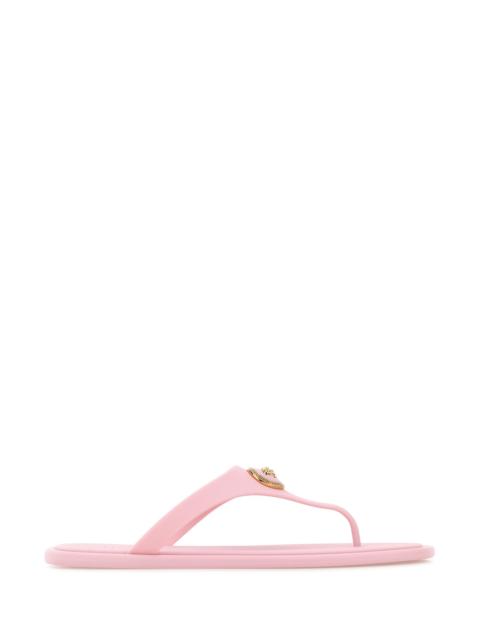 VERSACE Pink rubber thong slippers