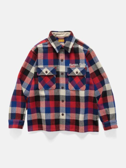 Human Made Wool Check Shirt Jacket Red