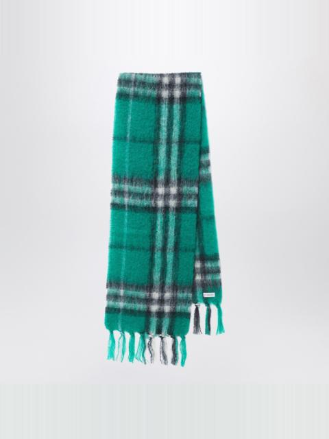 Burberry Green check wool and mohair scarf