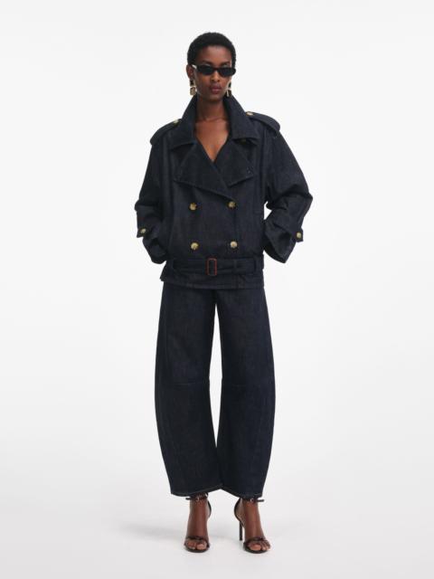 self-portrait Denim Trench Jacket