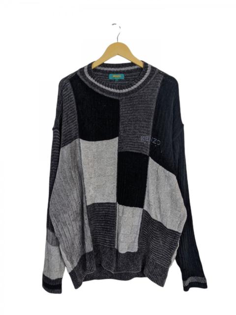 KENZO Golf Patchwork Knitwear Sweater Jacket