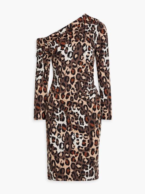 DIANE VON FURSTENBERG Perry one-shoulder leopard-print jersey dress