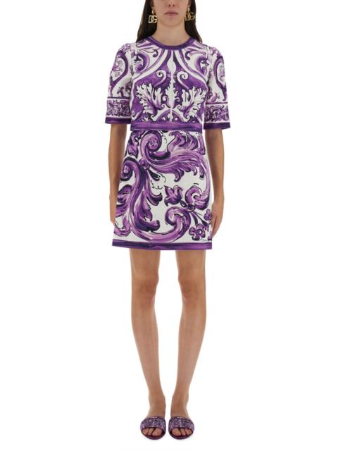 Dolce & Gabbana Dolce & Gabbana Women Majolica Print Mini Dress