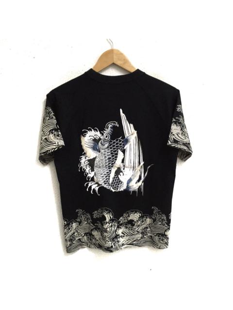 Other Designers Japanese Brand - SUKAJAN KOI FISH EMBROIDERED JAPANESE TRADITIONAL T-SHIRT