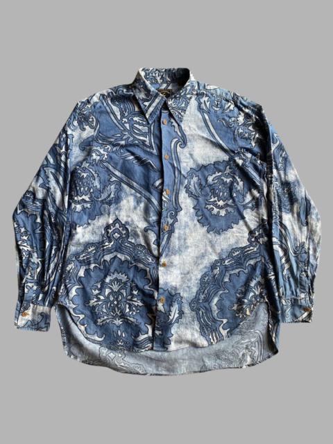 Vivienne Westwood Vintage 1998 Anglomania Floral Print Shirt Rubber Buttons