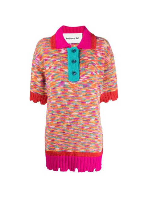 Andersson Bell knitted short-sleeved polo shirt