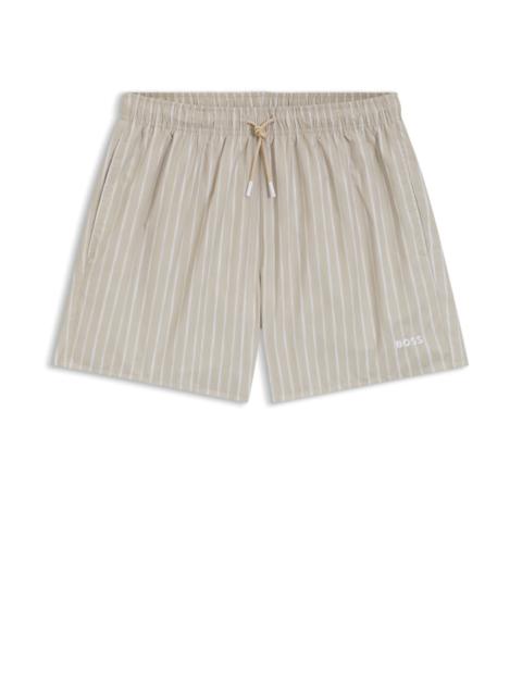 BOSS PRINTED SWIM SHORTS IN QUICK-DRY FABRIC