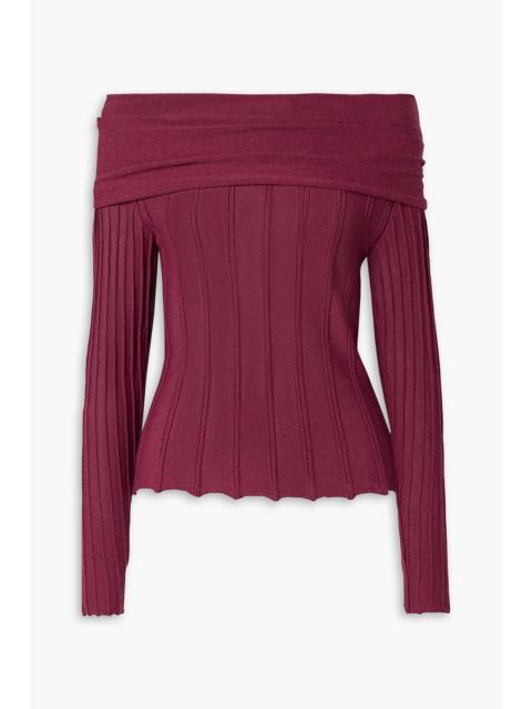 Other Designers Off-the-shoulder ribbed-knit top