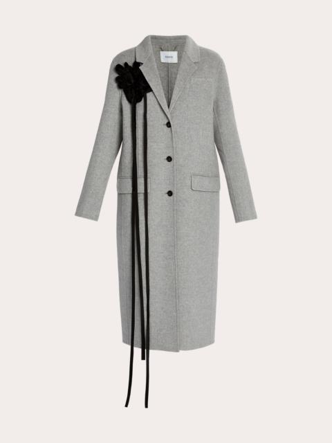 Erdem Floral-Appliquéd Double-Faced Wool Coat