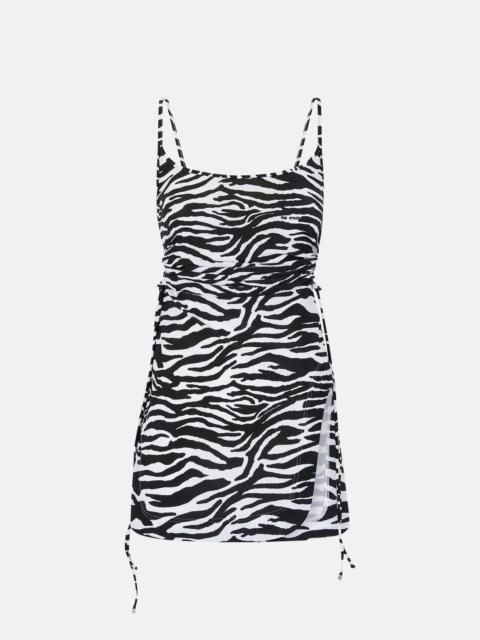 THE ATTICO WHITE AND BLACK MINI DRESS
