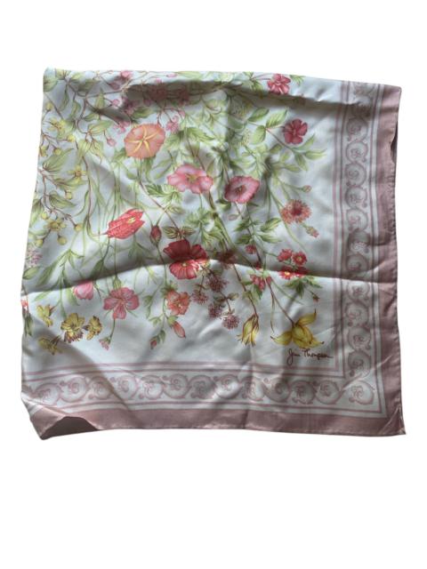 Jim Thompson Vintage Silk Scarf Floral Pattern Thailand