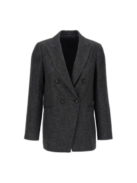 Brunello Cucinelli Brunello Cucinelli Dark Grey Double-Breasted Blazer