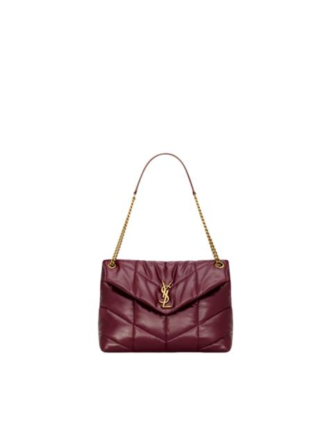 SAINT LAURENT SAINT LAURENT Puffer Medium $4300 Dark Ruby Shiny Leather Sh