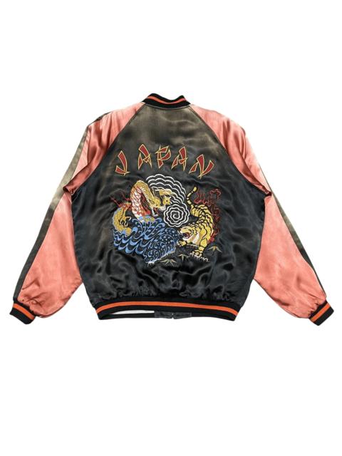 Other Designers Japanese Brand - Vintage Sukajan Souvenir Jacket Dragon Tiger Satin Faded