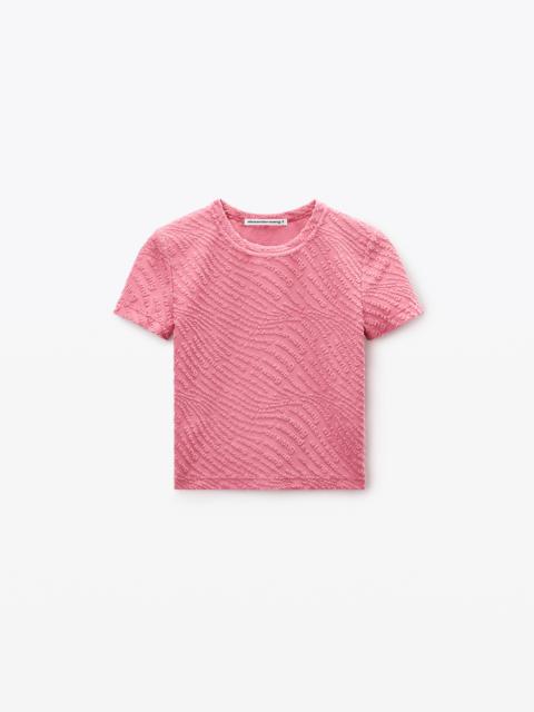 Alexander Wang pink logo jacquard shrunken baby tee