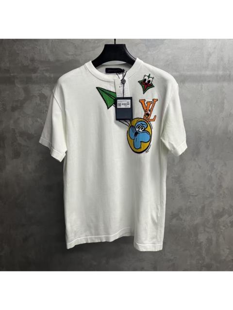 Louis Vuitton Louis Vuitton White Logo & Animal Print Crewneck Short-Sleeve T-Shirt