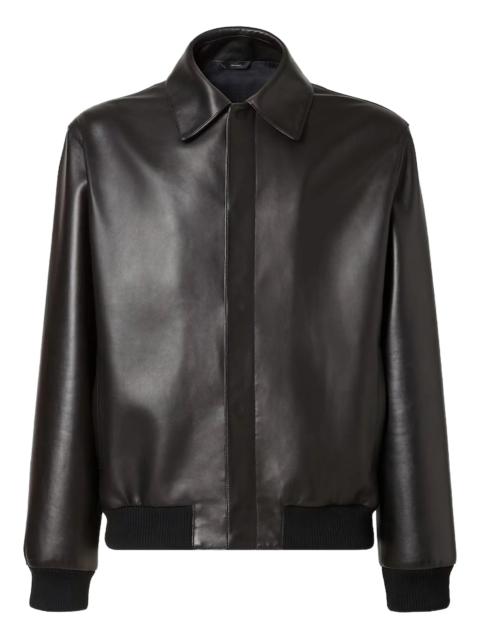 FENDI Fendi Pointed-collar Leather Jacket