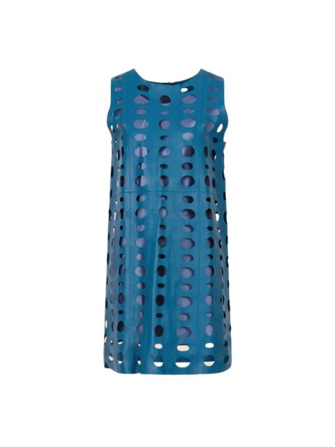 Marni LEATHER LASER CUT MINI DRESS