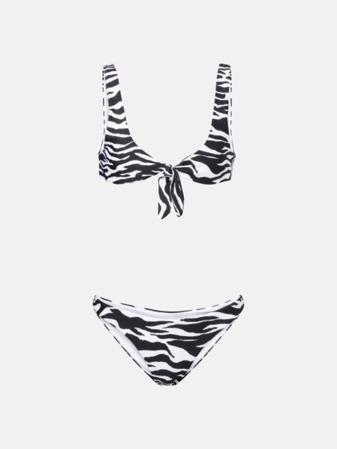 THE ATTICO Zebra-print bikini