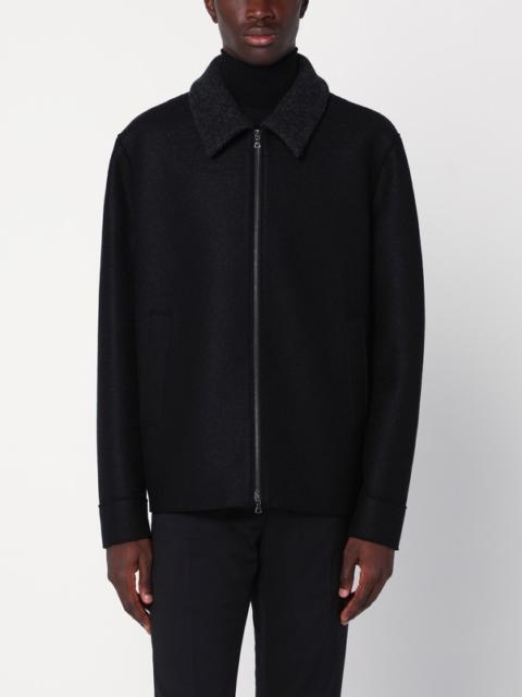 Harris Wharf London Black zip-up wool jacket
