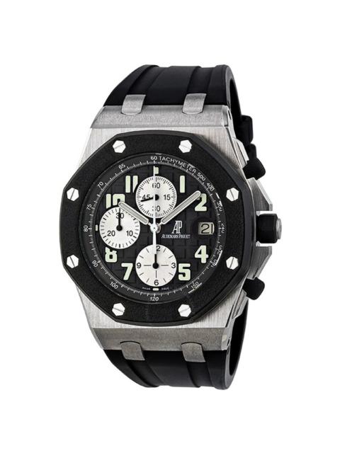 Pre-owned Audemars Piguet Royal Oak Offshore Chronograph Black Waffle pattern Dial Men's Watch 25940