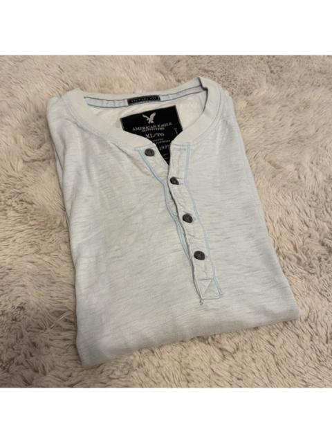 Other Designers American Eagle Outfitters - AEO Light Blue Vintage Fit Long Sleeve Henley