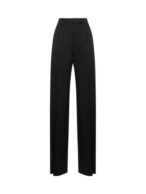 Saint Laurent Women Black Grain De Poudre Tuxedo Trousers