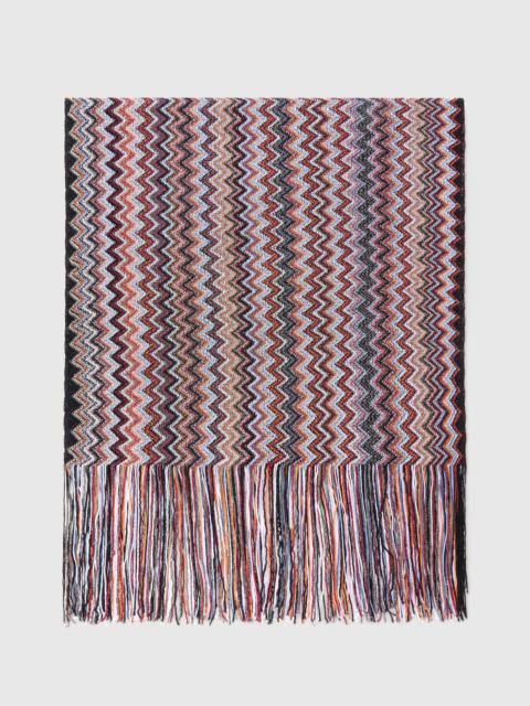 Missoni Viscose and cotton zigzag scarf with fringes