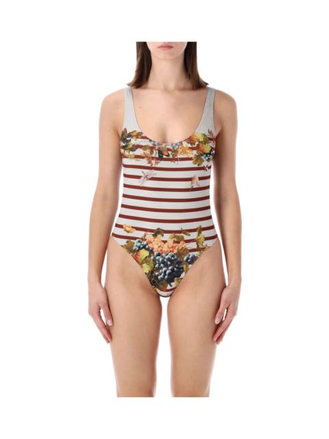 Jean Paul Gaultier Jean Paul Gaultier Marinière Grape One-piece Swimsuit