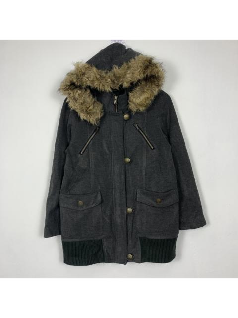 Other Designers Japanese Brand - Vintage Gleeful Multi Pocket Zip Up Fur Hoodie jacket J1466