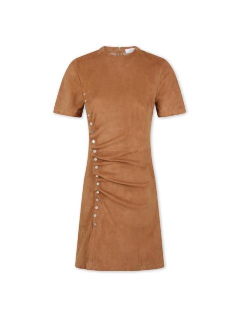 rabanne Paco Rabanne Suede Draped Short Dress