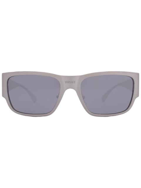 VERSACE Versace Light Grey Mirror Black Square Men's Sunglasses VE2262 12666G 56