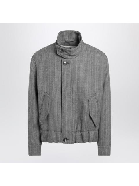 AMI Paris Ami Paris Grey/Ivory Bomber Jacket In Wool Blend Men