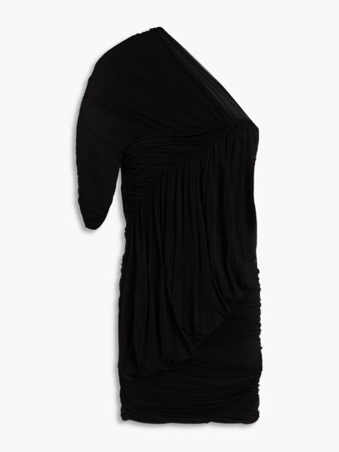Rick Owens One-shoulder draped stretch-jersey mini dress