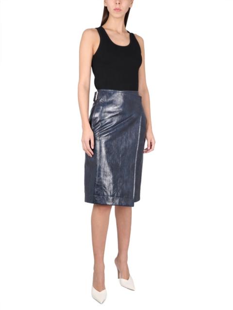 Bottega Veneta Bottega Veneta Women Leather Midi Skirt
